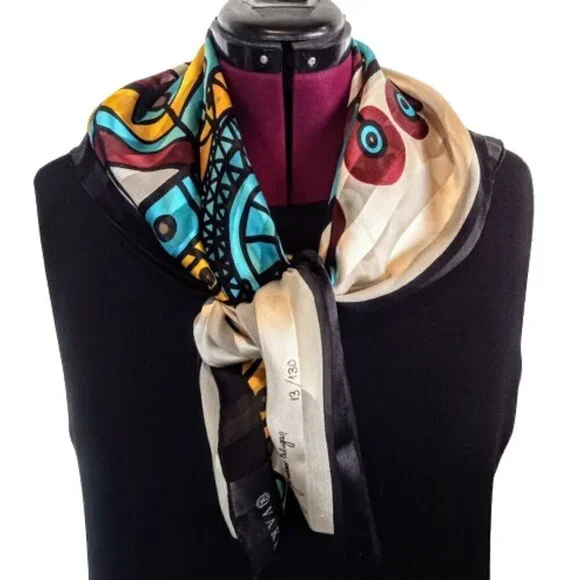 RARE Vintage Jale Yılmabaşar Ertugan Ltd Edition Vakko Silk Scarf